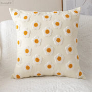 Housse de coussin fleurs - blanc