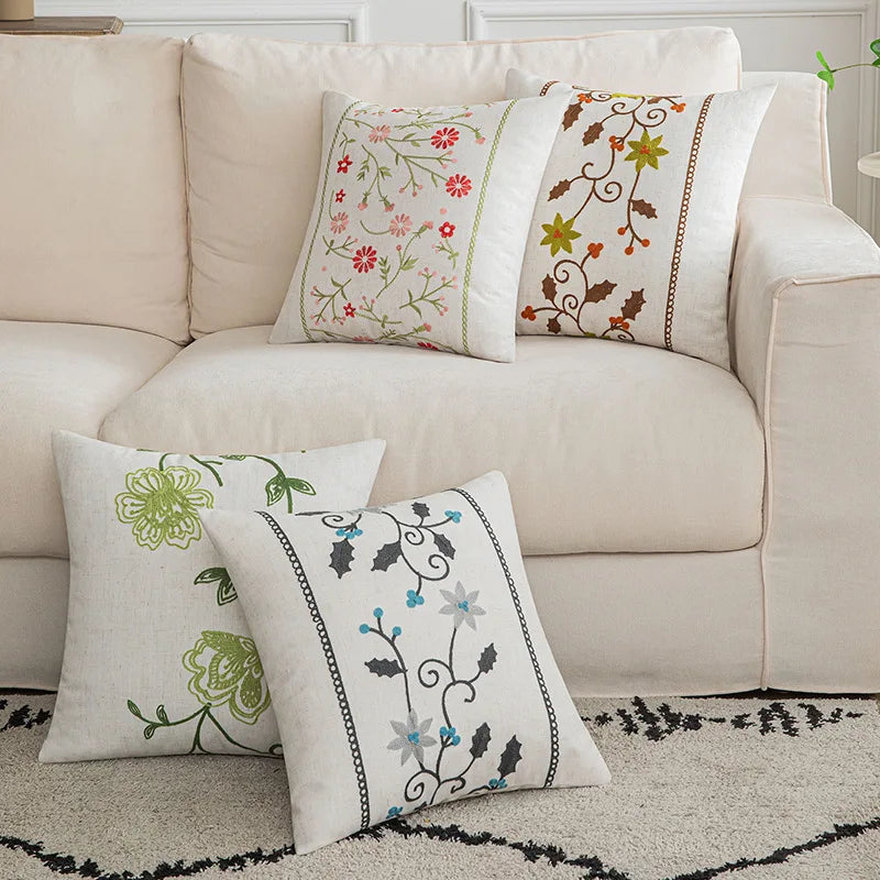 Housse de coussin floral