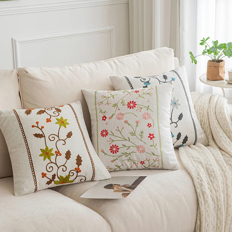 Housse de coussin floral