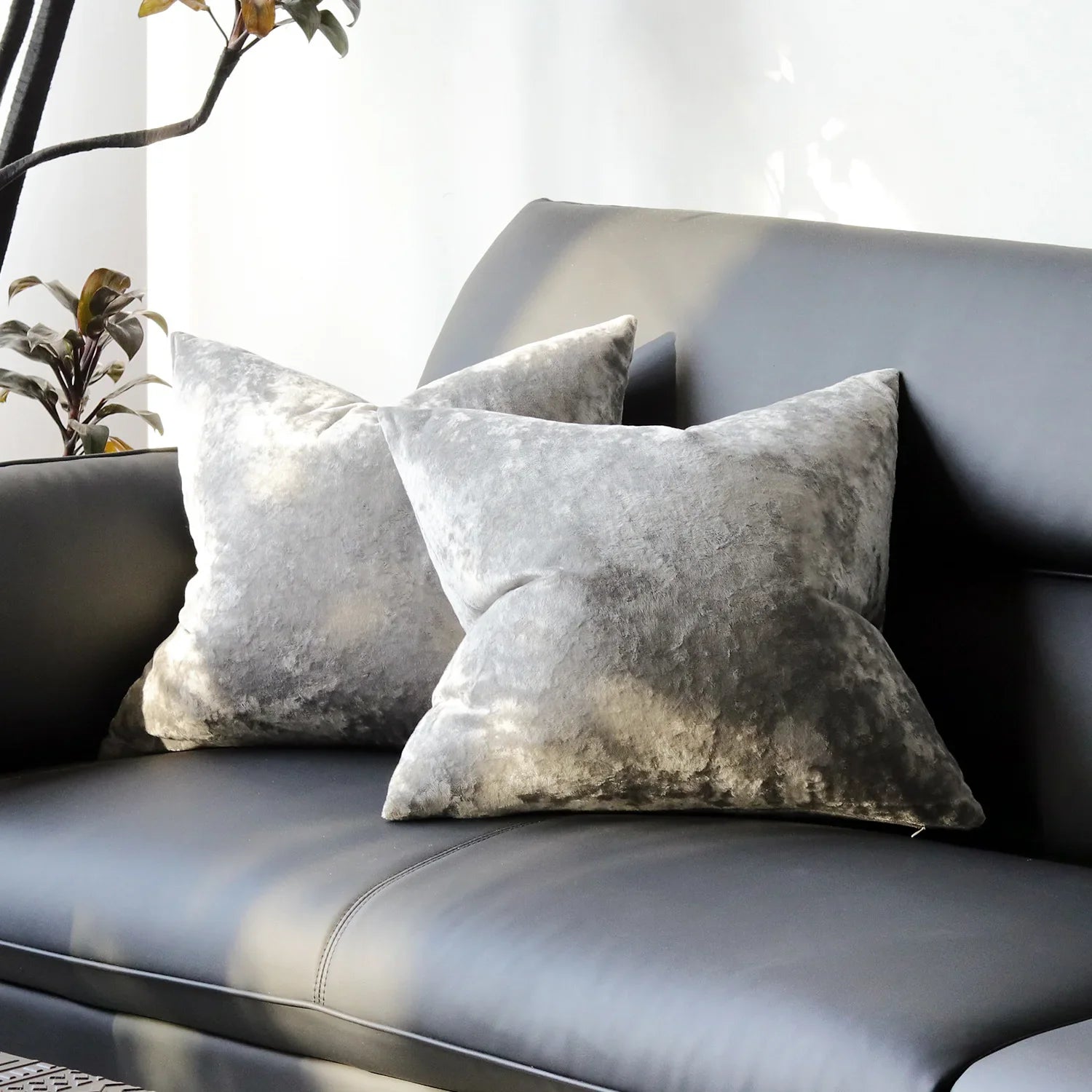 Housse de coussin gris - gris clair