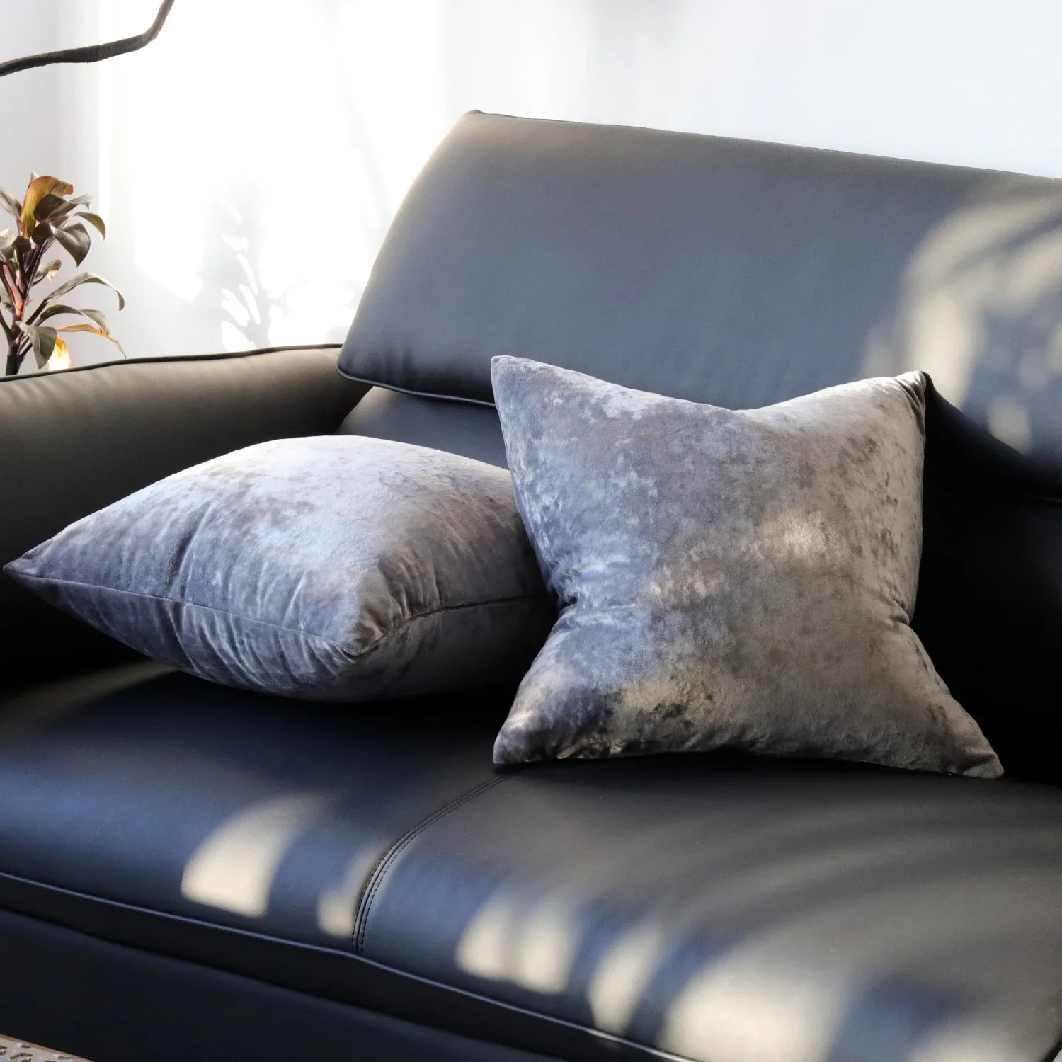 Housse de coussin gris - gris foncé