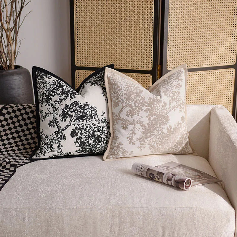 Housse de coussin jacquard