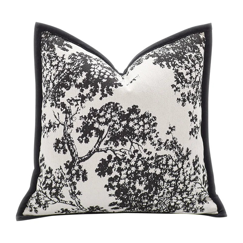 Housse de coussin jacquard - noir