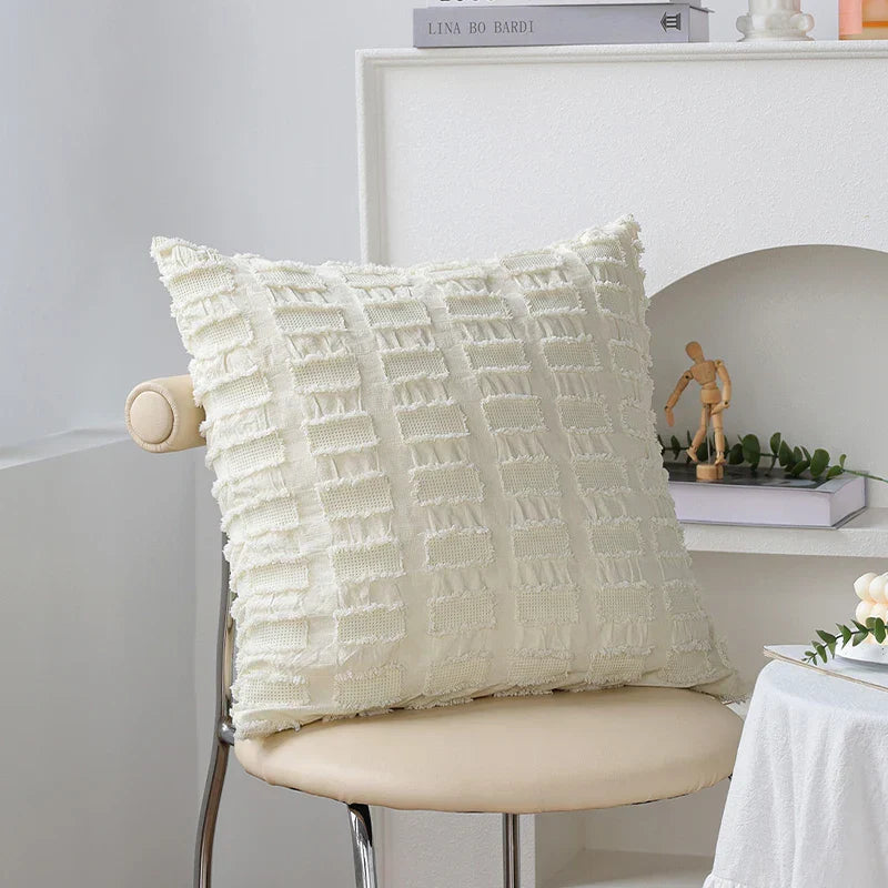 Housse de coussin motif - blanc