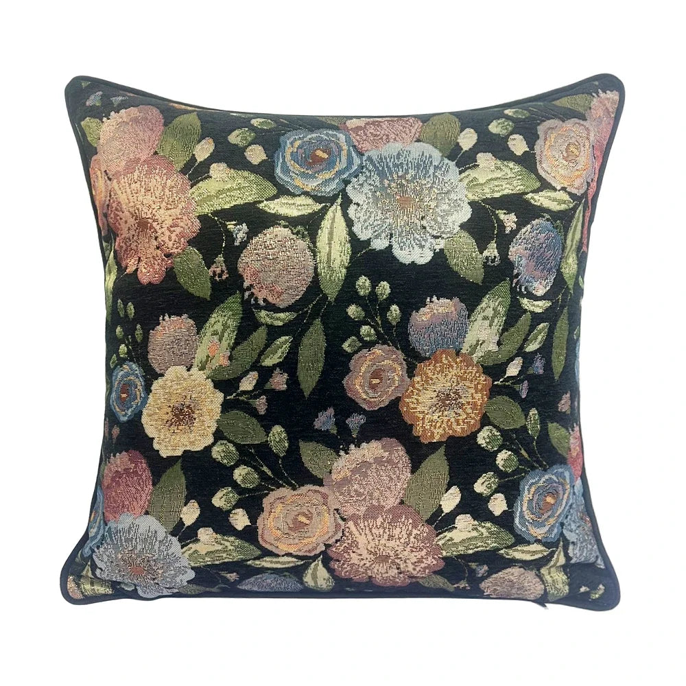 Housse de coussin motif fleurs