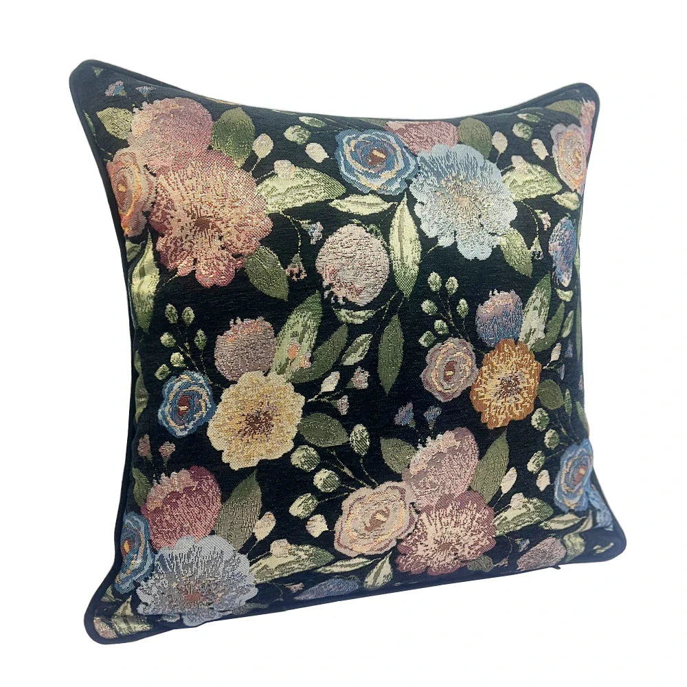 Housse de coussin motif fleurs