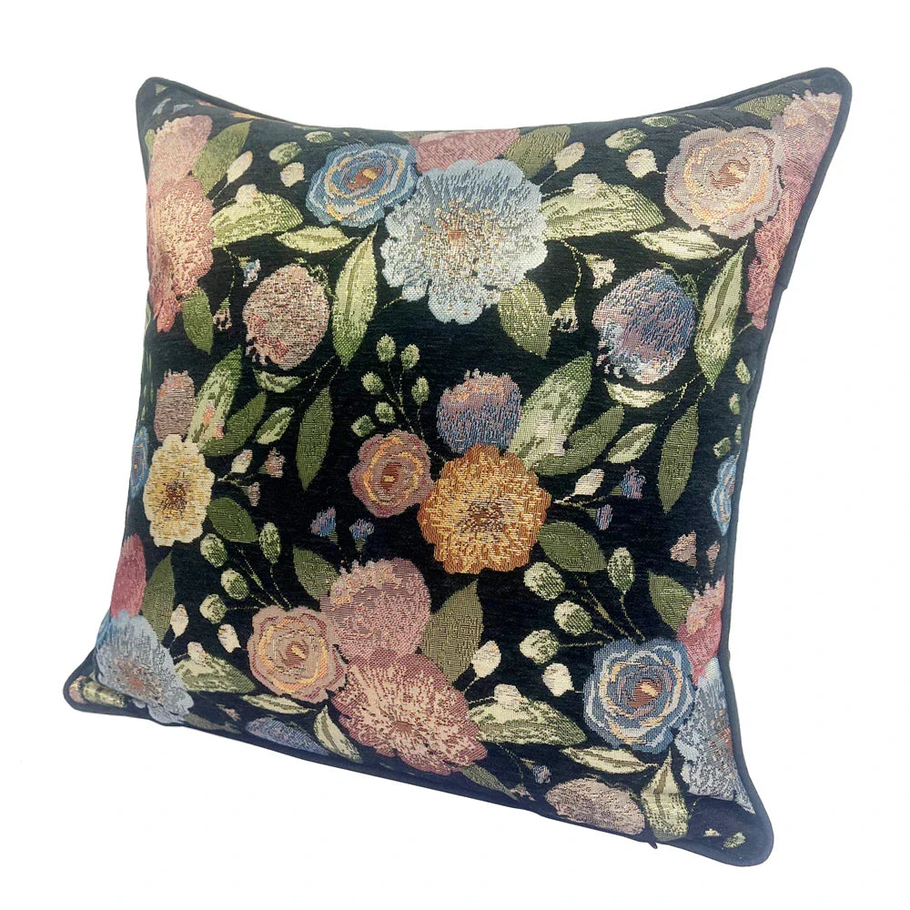 Housse de coussin motif fleurs