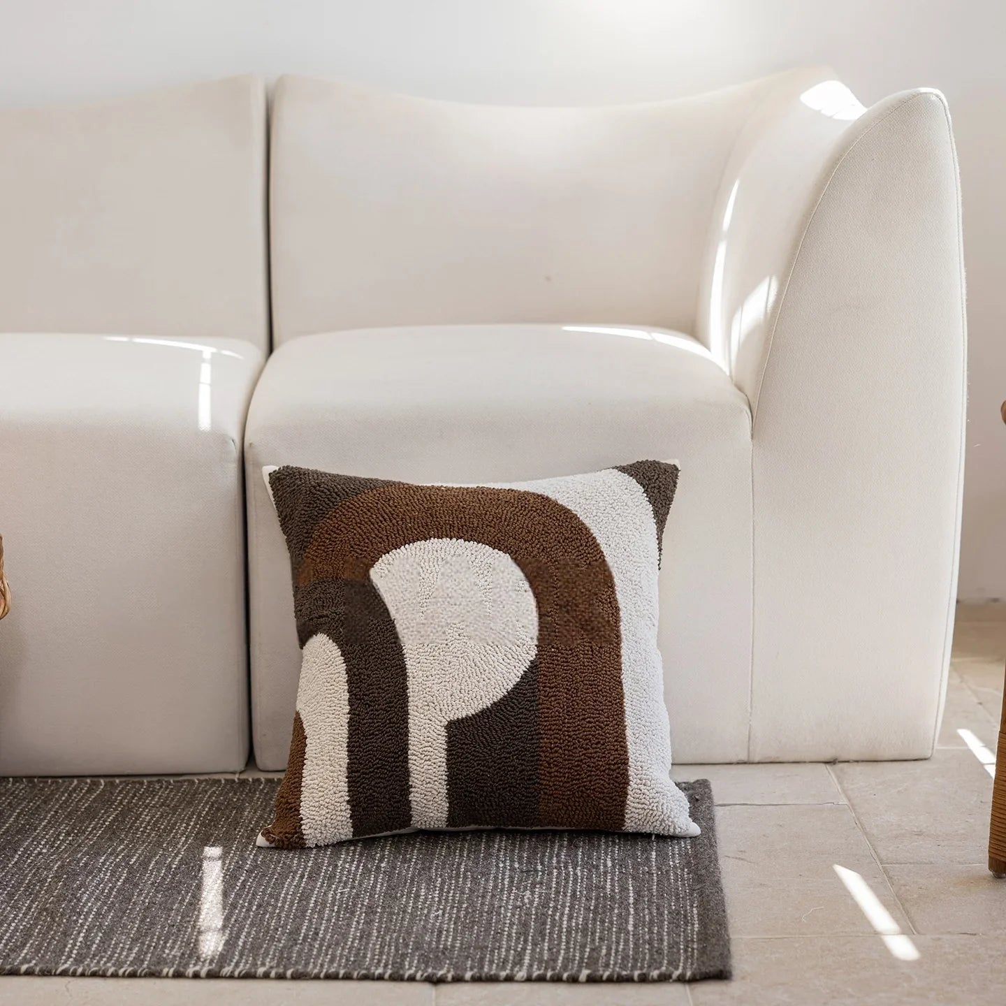 Housse de coussin nordique - brun