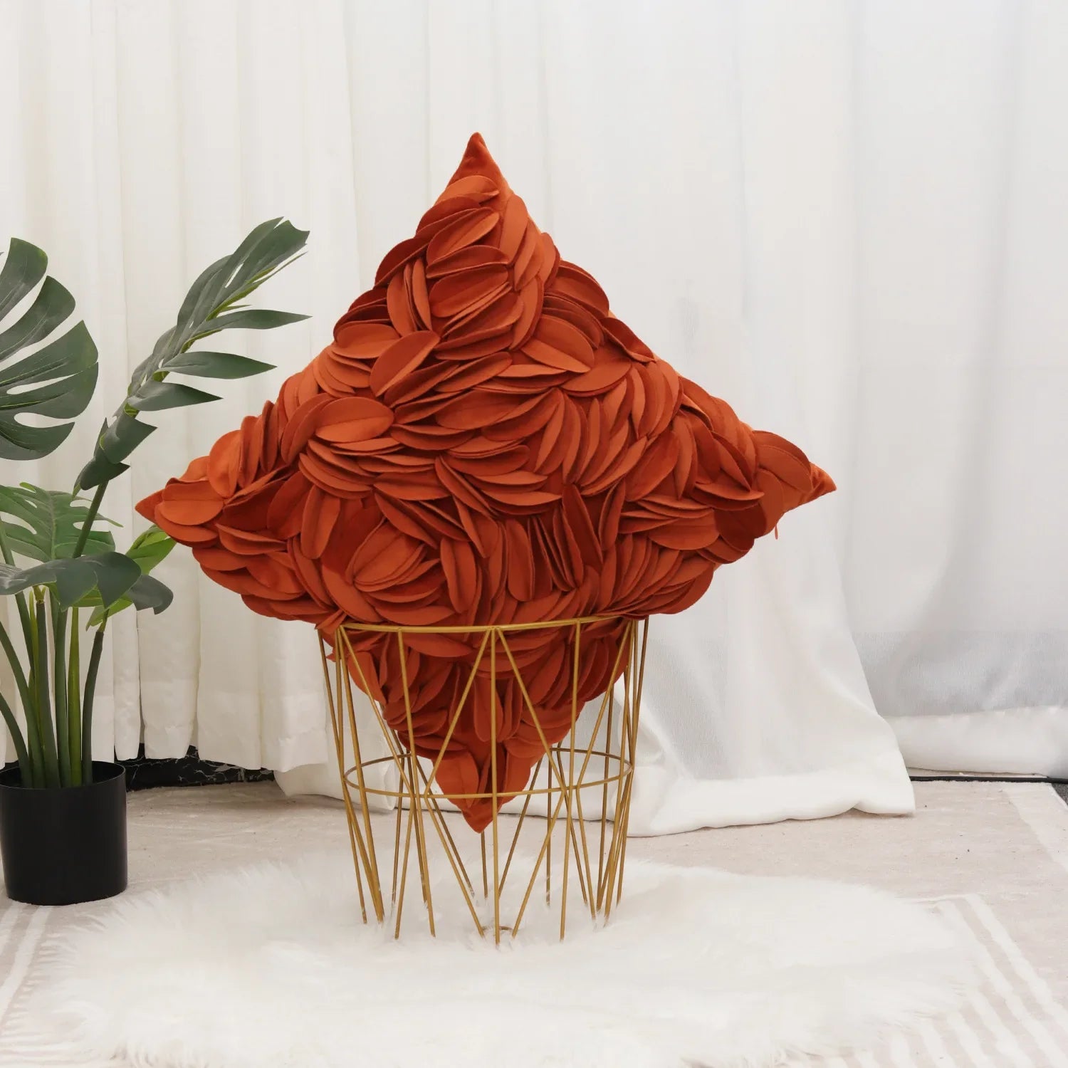 Housse de coussin orange