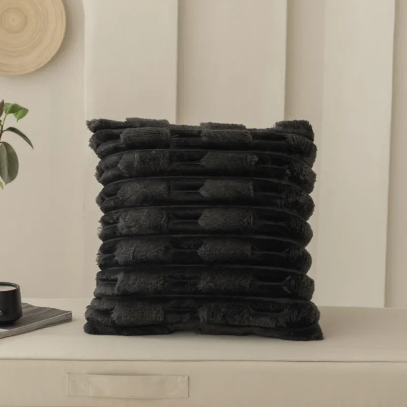 Housse de coussin polaire - noir