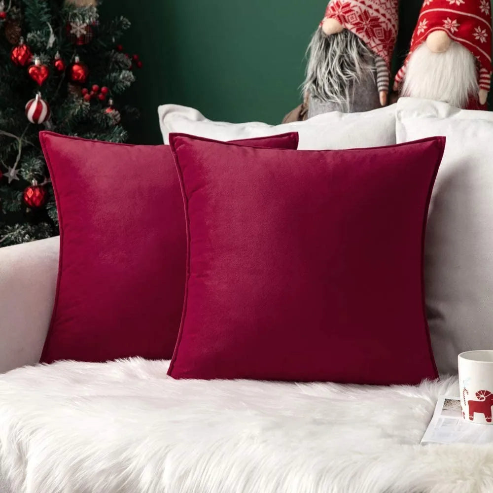Housse de coussin rouge
