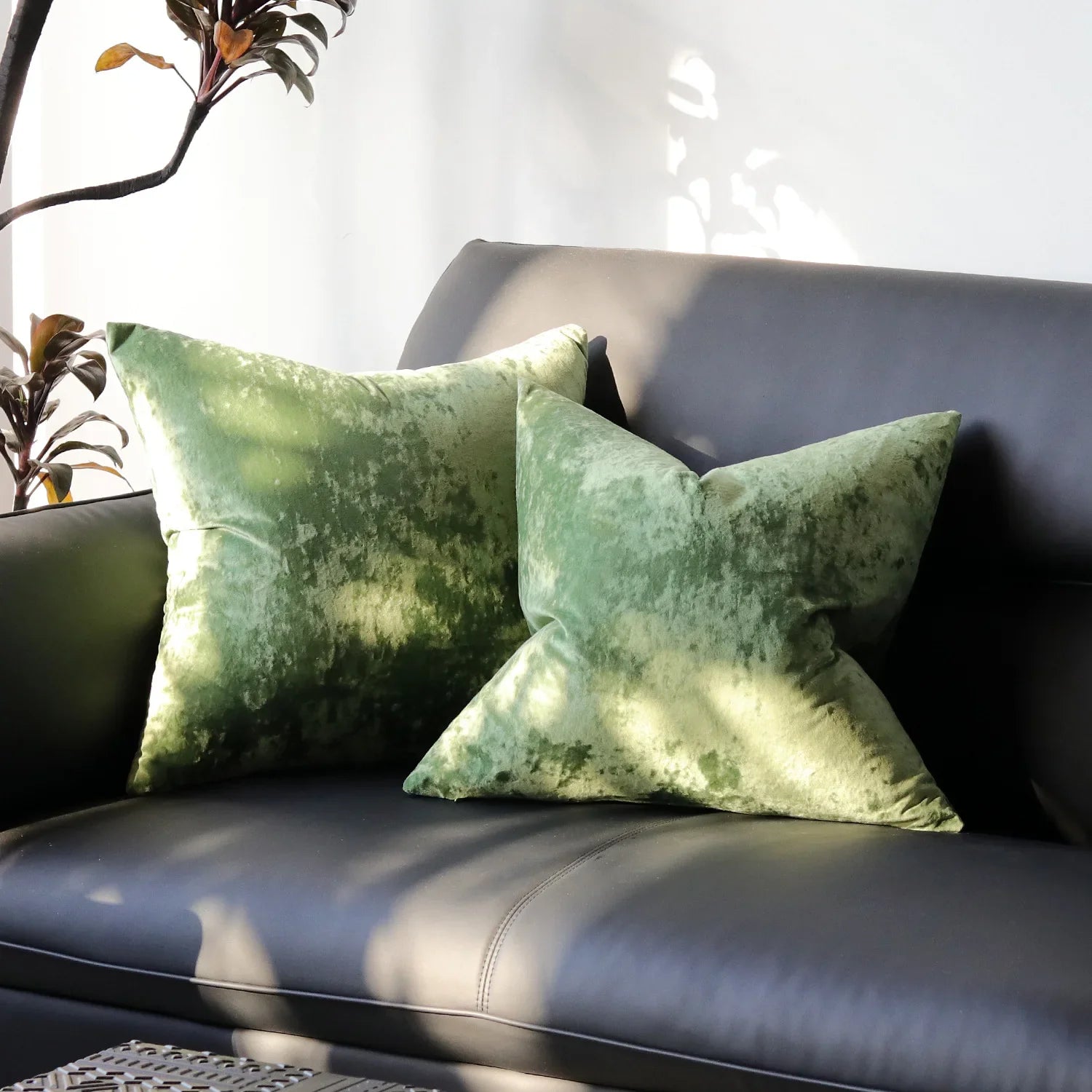 Housse de coussin vert - vert clair