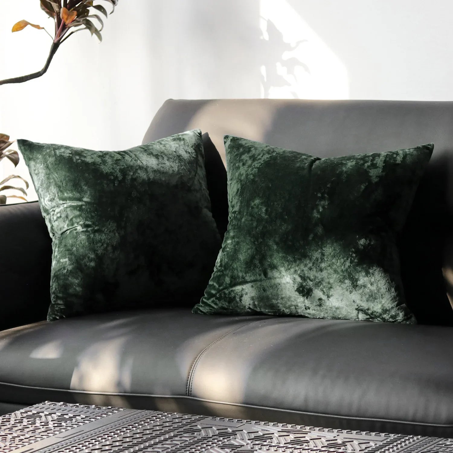 Housse de coussin vert - vert foncé
