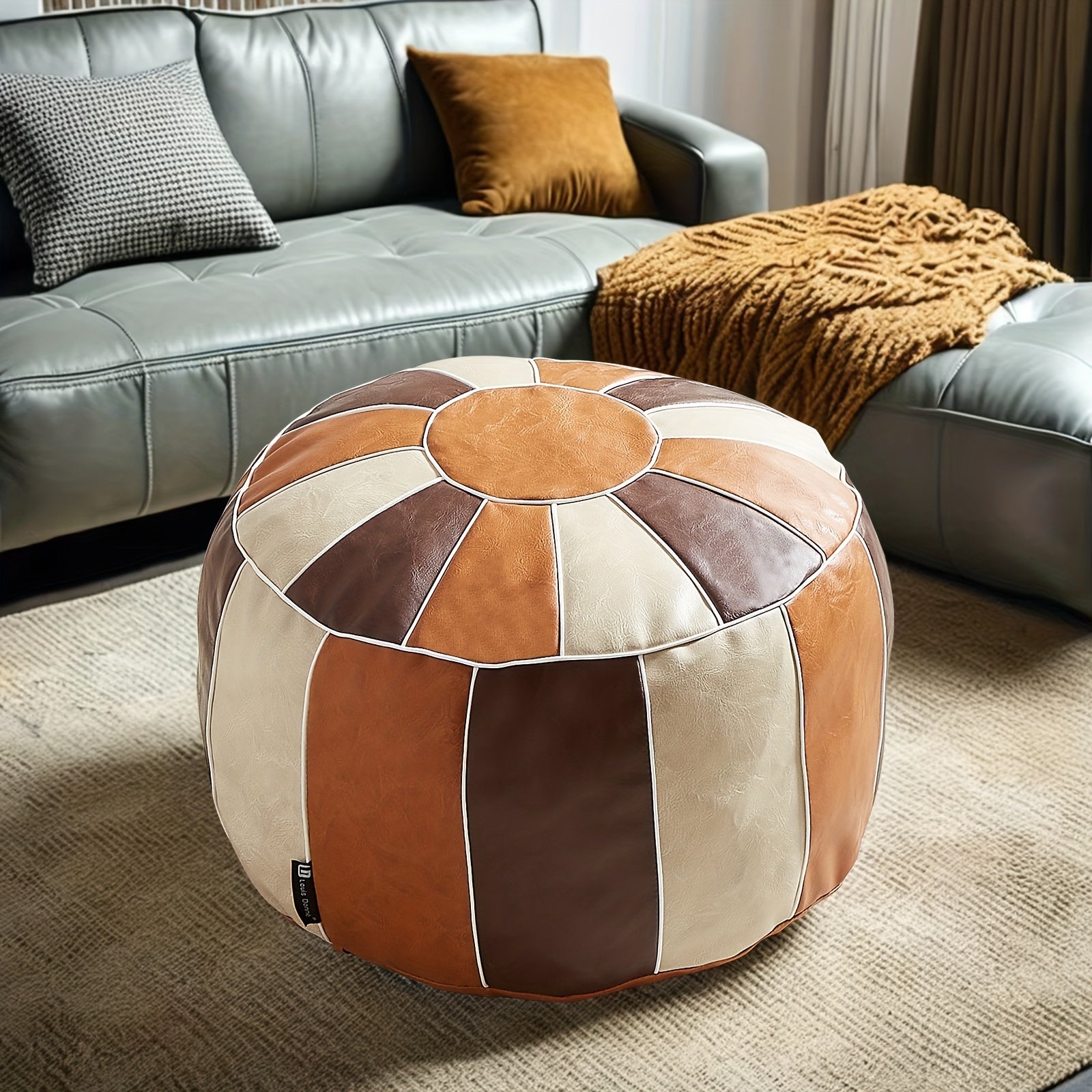 Pouf cuir marocain