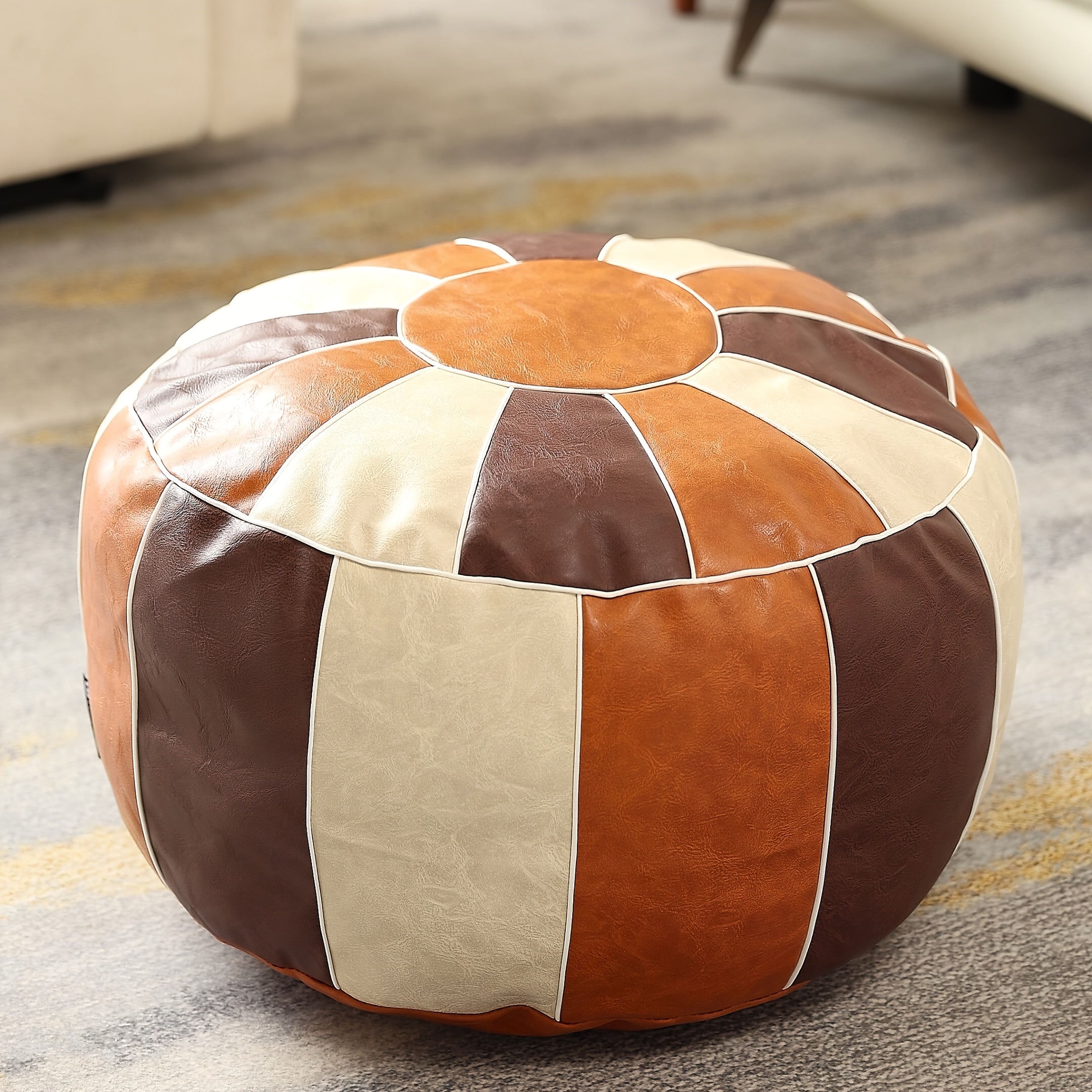 Pouf cuir marocain